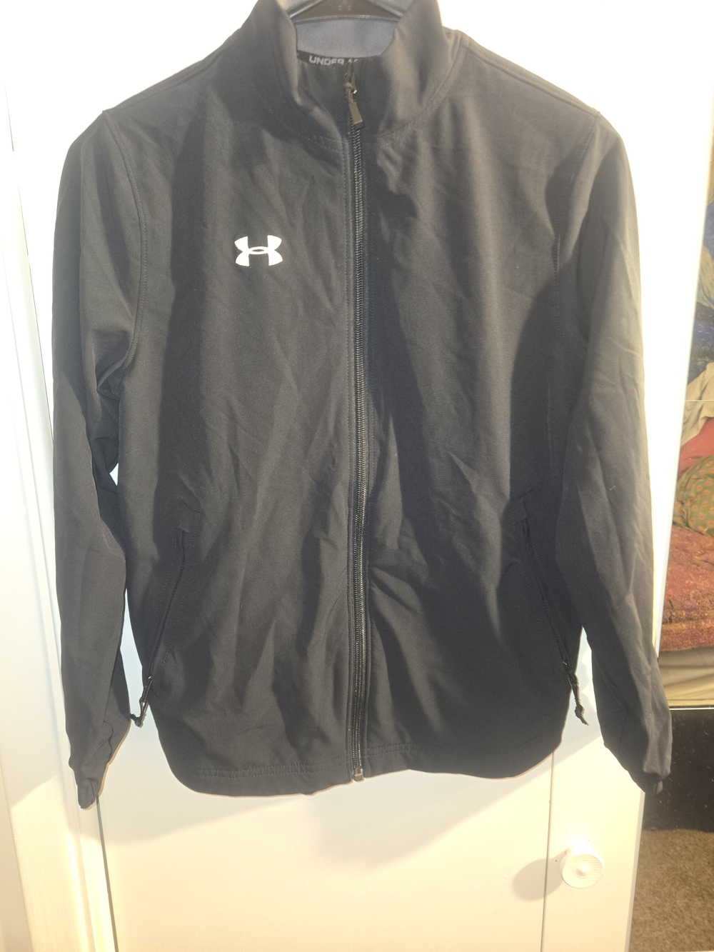 Under Armour Black Performance Full-Zip Jacket with White Logo